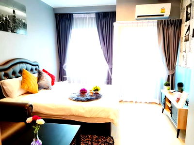 เช่าคอนโด เขตบางกะปิ : 🔥1นอน แต่งสวยมาก เฟอร์จัดเต็ม คอนโดทำเลดีมาก พร้อมอยู่ เดินทางง่าย ใกล้ แอร์พอร์ตเรลลิ้งก์ รามคำแหง @ Ideo New Rama 9 