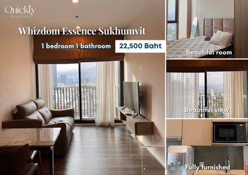 Whizdom Essence Sukhumvit | ราคา 22,500 บาท | ห้องสวย ห้องใหม่ เฟอร์นิเจอร์ครบ พร้อมเข้าอยู่ 