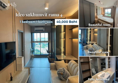 Ideo sukhumvit rama 4 | Price 40,000 baht | Beautiful room, new room, fully furnished, ready to move in