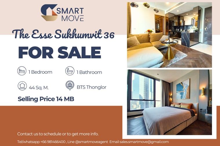 🔥 ขายพร้อมผู้เช่า !!🔥 Code C20230700326.......The Esse Sukhumvit 36, 1 ห้องนอน, 1 ห้องน้ำ, ชั้นสูง 20++, แต่งครบ, ราคาพิเศษ!!📣📣
