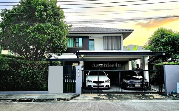 บ้านเดี่ยวให้เช่า : AH570 ให้เช่าบ้านเดี่ยว มัณฑนา1 บางนากม.7 ใกล้ร.ร.ราชวินิตบางแก้ว บ้านมีเฟอร์นิเจอร์ครบพร้อมอยู่ ใกล้นานาชาติคอนคอร์เดียน Concordian นานาชาติD-prep