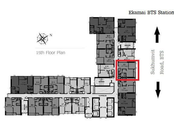 picture For rent condo Rhythm Sukhumvit 50 1 Bed with Bathtub (S15-27375) - 2/8