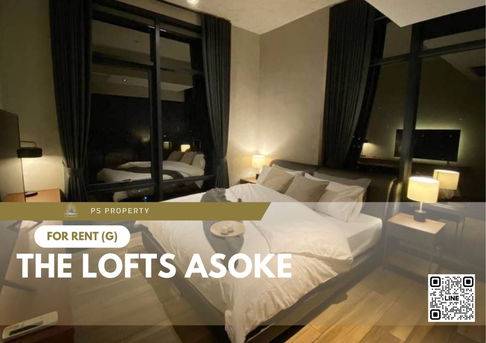 For rent 🔥 The Lofts Asoke 🔥 2 bedrooms, fully furnished and equipped, near MRT Phetchaburi