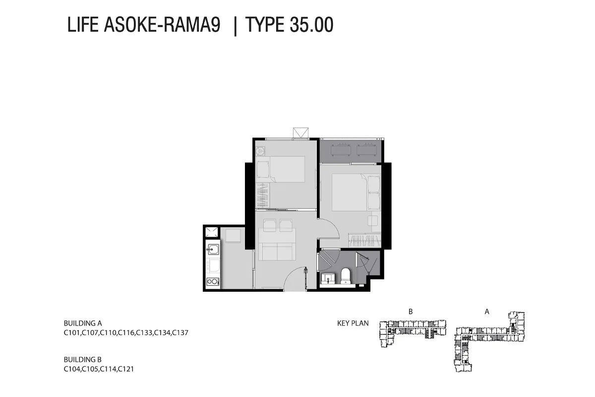 รูป 📌📌 เช่าด่วน !!! Life Asoke Rama9 แบบ - 2 ห้องนอน 🔰 ขนาด : 40 ตร.ม.🔰 ราคาดีมาก📌📌 - รูปที่ 2/10