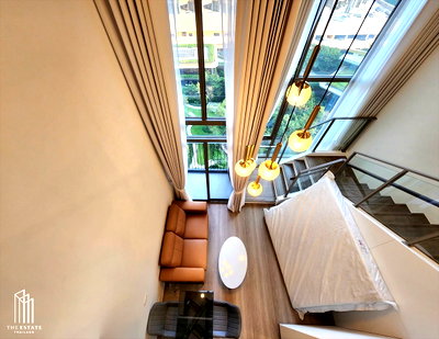 Condos for rent : For rent Duplex 2 floors only 25,000 baht/month Whizdom The Forestias (Mytopia) with a view of the project's green area