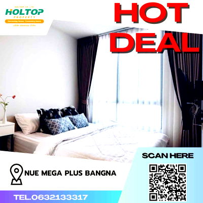 เช่าคอนโด สนามบินสุวรรณภูมิ : #Z343 ให้เช่าคอนโด Nue Mega Plus Bangna