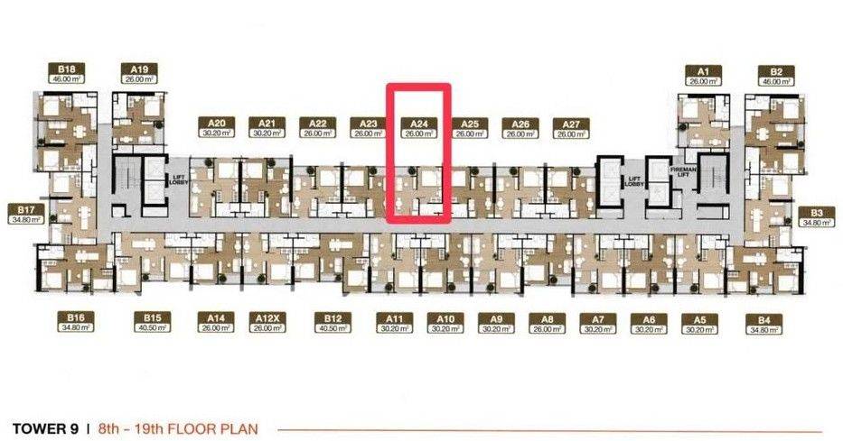 รูป คอนโด 1-ห้องนอน ที่ นิว ดิสทริค อาร์9 ใกล้ MRT พระราม 9 (ID 2163479) - รูปที่ 7/7