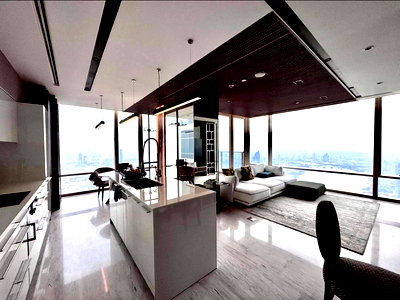 คอนโดให้เช่า : ❖ Nice Decorate ❖ ชั้น 60++ 120.00 ตร.ม. | 2 ห้องนอน 3 ห้องน้ำ | ใกล้รถไฟฟ้า BTS สะพานตากสิน 6 นาที, เอเชียทีค เดอะ ริเวอร์ฟรอนท์ 5 นาที