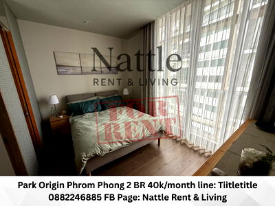 Condos for rent BTS Phrom Phong : [Available for Rent] 2 Bedroom at Park Origin Phrom-Phong 500m from BTS 40,000thb line: Tiitletitle call 0882246885