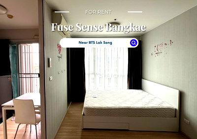 เช่าคอนโด เขตบางแค : Fuse Sense Bangkae | ราคา 7,500 บาท | ห้องสวย ม่านกั้นครัว ไม่มีเครื่องซักผ้า ใกล้ MRT หลักสอง
