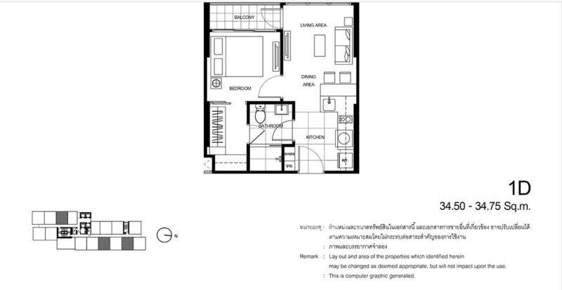 picture 1-BR Condo at The Line Asoke - Ratchada near MRT Phra Ram 9 (ID 2143696) - 5/8