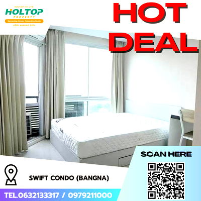 เช่าคอนโด รพ.บางบ่อ : #R4994  ให้เช่าคอนโด Swift Condo (Bangna)