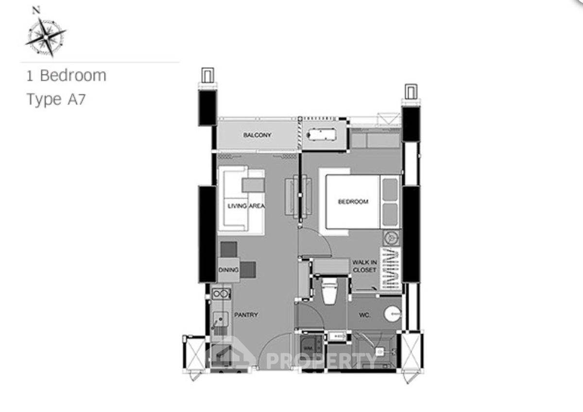 รูป คอนโด 1-ห้องนอน ที่ ริธึ่ม พหล-อารีย์ ใกล้ BTS สะพานควาย (ID 2183932) - รูปที่ 9/9