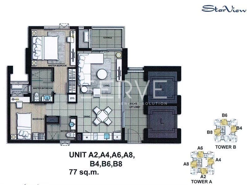 picture 2 Beds River View Good Location BTS Chong Nonsi / For Sell-StarView Rama 3 - 7/7