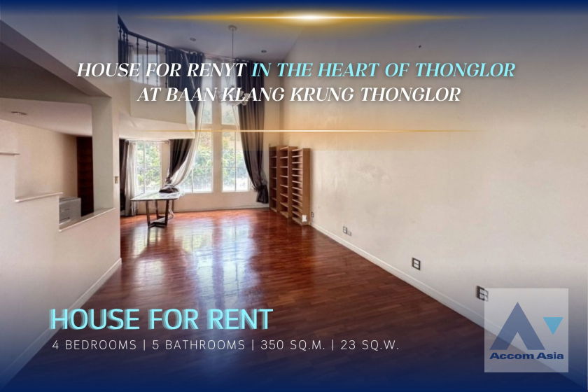รูป 🔼🔽 AccomA 📩 House for rent in the heart of Thonglor in private compound at  Baan Klang Krung Thonglor (AA42239) - รูปที่ 1/20