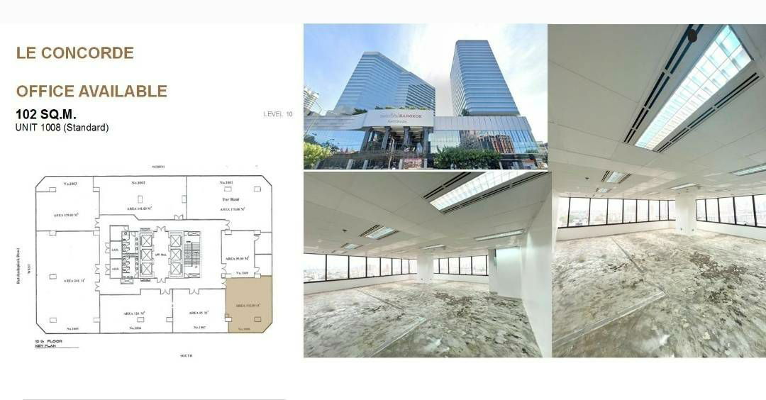 picture Office area for Rent  LE CONCORD TOWER near MRT Huai Khwang, 10th floor, area 102 sq.m., rental fee 76,500 baht*/month - 10/11