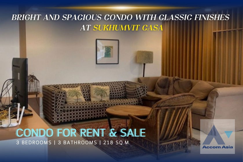 picture 🔼🔽 AccomA 📩 Bright and spacious condo with classic finishes at Sukhumvit Casa (AA39649) - 1/14