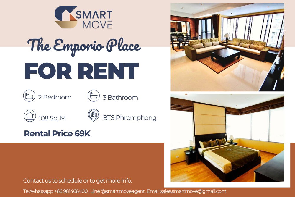 picture 🔥 For Rent !!🔥 Code C20230207980..........The Emporio Place, 2 bedroom, 3 bathroom, corner room, furnished, ready to move in 📣📣 - 1/8
