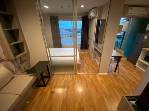 For rent, Lumpini Park Nawamin-Sriburapha, size 26 sq.m., price 6,500  built-in furniture, 2 air conditioners, separate rooms 