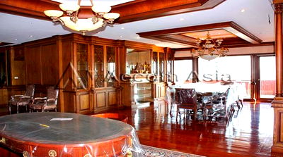 Condos for rent Rama 9 : 🔼🔽 AccomA 📩 Fully wood-finished condominium with river views and classic interiors (21304)