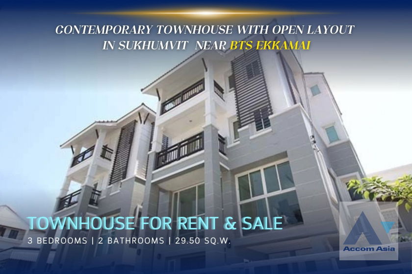 รูป 🔼🔽 AccomA 📩 Contemporary Townhouse with Open Layout in Sukhumvit (13000272) - รูปที่ 1/14