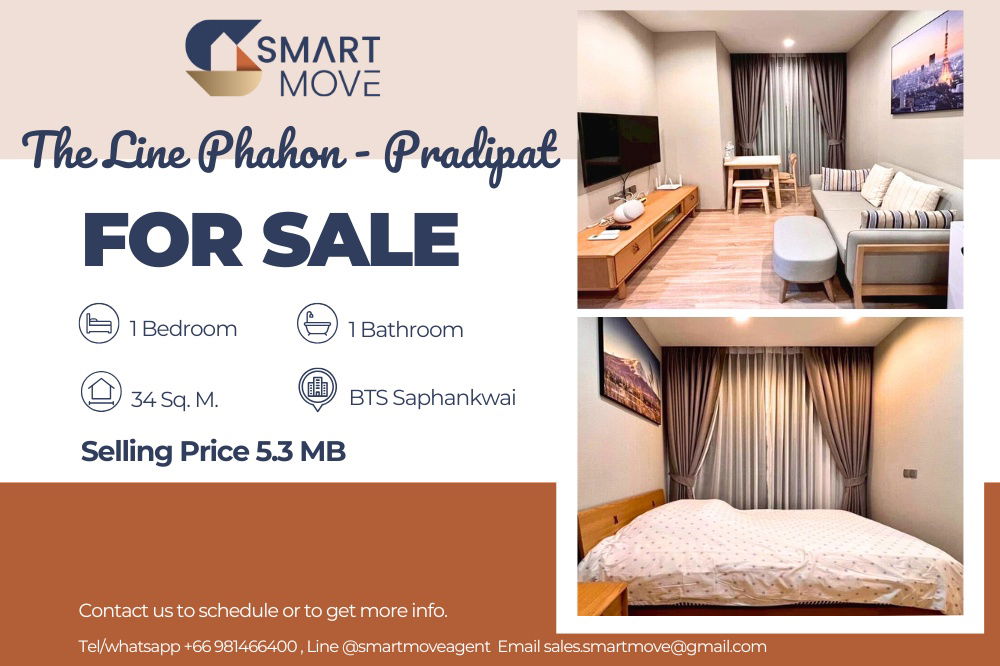 รูป 🔥 ขายพร้อมผู้เช่า !!🔥 Code C20250700008..........The Line Phahon - Pradipat, 1 ห้องนอน, 1 ห้องน้ำ, ชั้นสูง 10++, แต่งครบ, ราคาพิเศษ!!📣📣 - รูปที่ 1/10