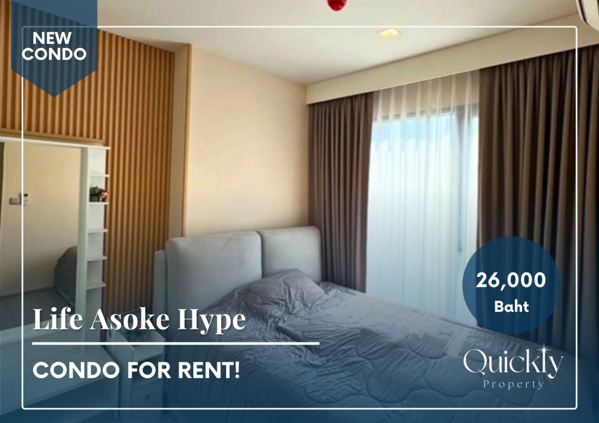 รูป Life Asoke Hype | ราคา 26,000 บาท | ห้องสวย ห้องใหม่ เฟอร์นิเจอร์ครบ พร้อมเข้าอยู่ - รูปที่ 1/8