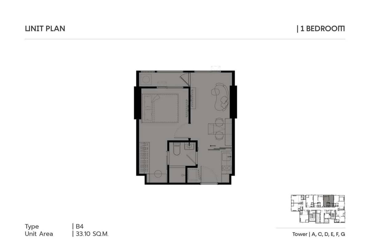 picture 1-BR Condo at COBE Ratchada-Rama 9 near MRT Huai Khwang (ID 1869952) - 3/5