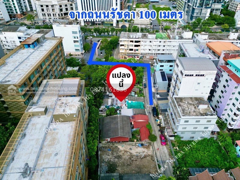 รูป ขายที่ดินเปล่า ถนนรัชดา ระหว่าง ซอย 13-15 เนื้อที่ 69 ตร.วา หน้ากว้างลึกประมาณ 14x20 เมตร เข้าซอย 100 เมตร - รูปที่ 2/9