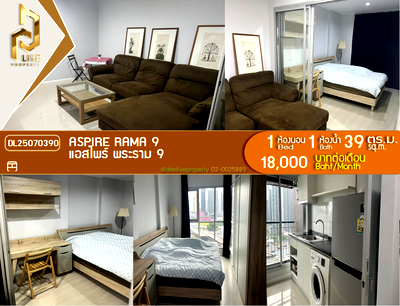Condos for rent : DL25070390 Condo for rent, Aspire Rama 9 near MRT พระราม 9, ready to move in, call urgently 0614453194 LineID @952jdxxk