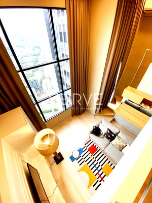 คอนโดให้เช่า : Duplex 1 Bed Bright Style Super High Fl. 30+ Nice View Good Location Close to BTS Chong Nonsi 600 m.-Knightsbridge Prime Sathorn