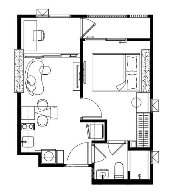 picture 1-BR Condo at COBE Ratchada-Rama 9 near MRT Huai Khwang (ID 1524227) - 2/3
