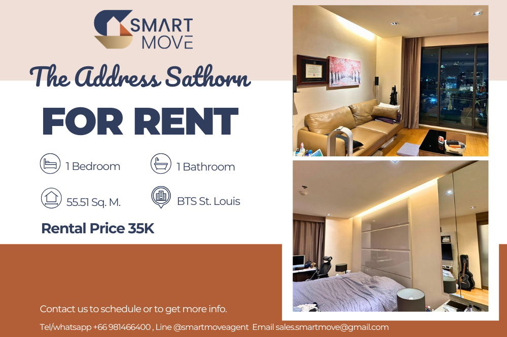 picture 🔥 For Rent !!🔥 Code C20250700034..........The Address Sathorn, 1 bedroom, 1 bathroom, high floor 18++, corner room, furnished, ready to move in 📣📣 - 1/4