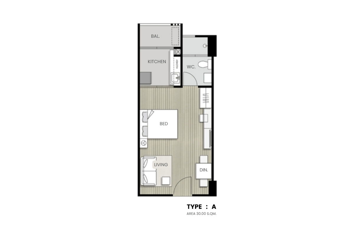 รูป 1 Bed 1 Bath 30 SQ.M. The View Condo Suanluang  - รูปที่ 2/13