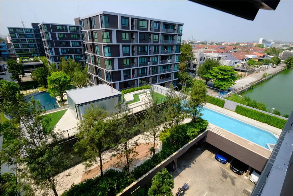 picture Condo for sale atmoz Lat Phrao 71, Nakniwat Road, resort-style condo, near community mall, 1 bedroom, fully furnished, with furniture - 12/18