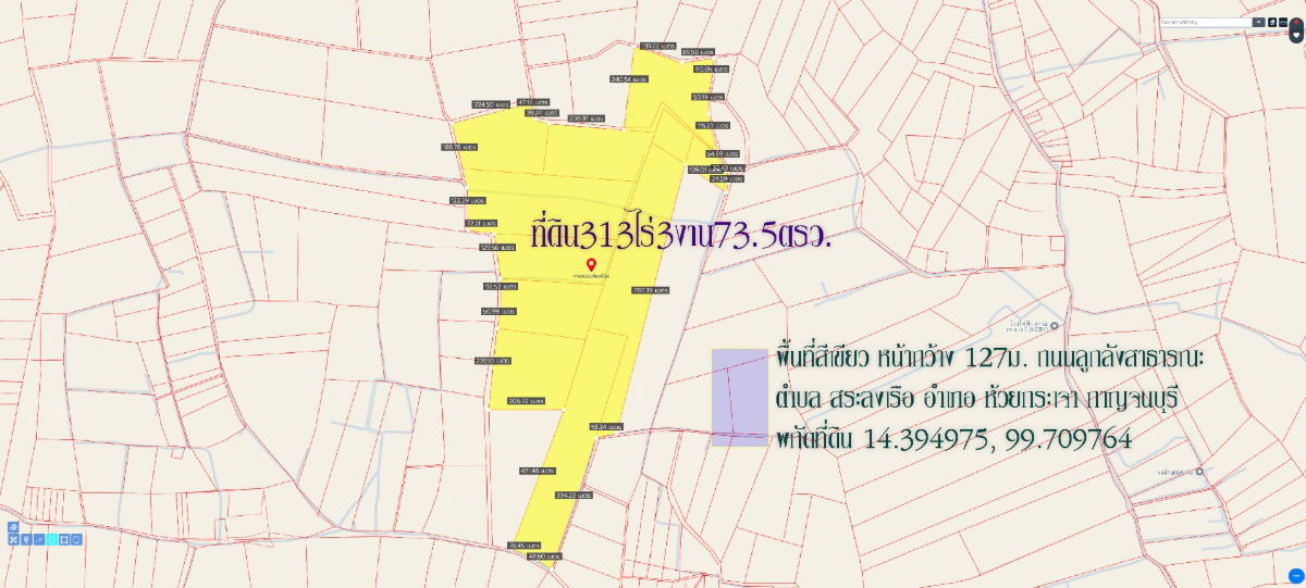 รูป ขายที่ดิน313ไร่3งาน73ตรว. พื้นที่สีเขียว หน้ากว้าง 127ม. ถนนลูกลังสาธารณะ ตำบล สระลงเรือ อำเภอห้วยกระเจา กาญจนบุรี   094 8216 456   - รูปที่ 2/7