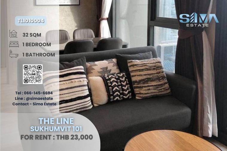 The Line Sukhumvit 101, Walk to BTS, High Floor, Fully Furnished.