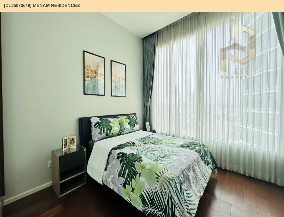 รูป DL25070519 ให้เช่าคอนโด แม่น้ำ เรสซิเดนท์ (Menam Residences) ใกล้ BTS สะพานตากสิน พร้อมเข้าอยู่ โทรด่วน 0638692663 LineID @655ebbvc - รูปที่ 4/23