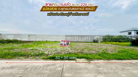 ขายที่ดินถมแล้ว พุทธมณฑลสาย2 ซอย21 หลังแปลงติดหมู่บ้านลัดดารมย์ พุทธมณฑลสาย2 ขนาด 226 ตรว. แปลงสวย วาละ 27,000 บาท ราคานี้ไม่แพงแล้วนะ แบ่งขายได้