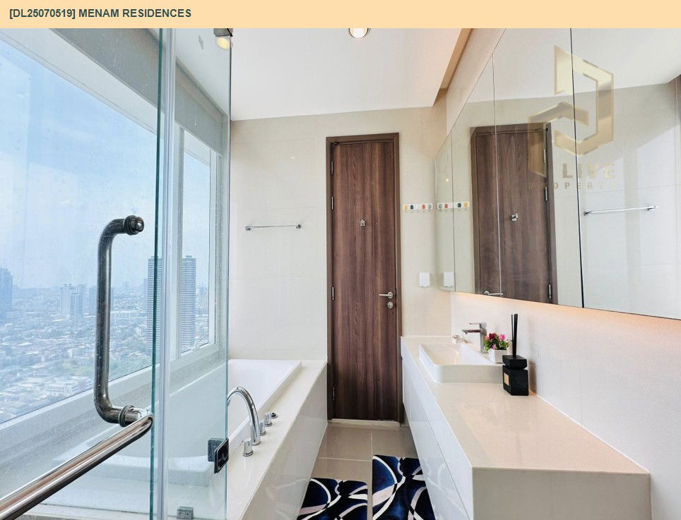 รูป DL25070519 ให้เช่าคอนโด แม่น้ำ เรสซิเดนท์ (Menam Residences) ใกล้ BTS สะพานตากสิน พร้อมเข้าอยู่ โทรด่วน 0638692663 LineID @655ebbvc - รูปที่ 11/23