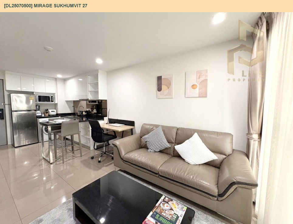 รูป DL25070500 ให้เช่าคอนโด มิราจ สุขุมวิท 27 (Mirage Sukhumvit 27) ใกล้ MRT สุขุมวิท พร้อมเข้าอยู่ โทรด่วน 0638692663 LineID @655ebbvc - รูปที่ 4/11