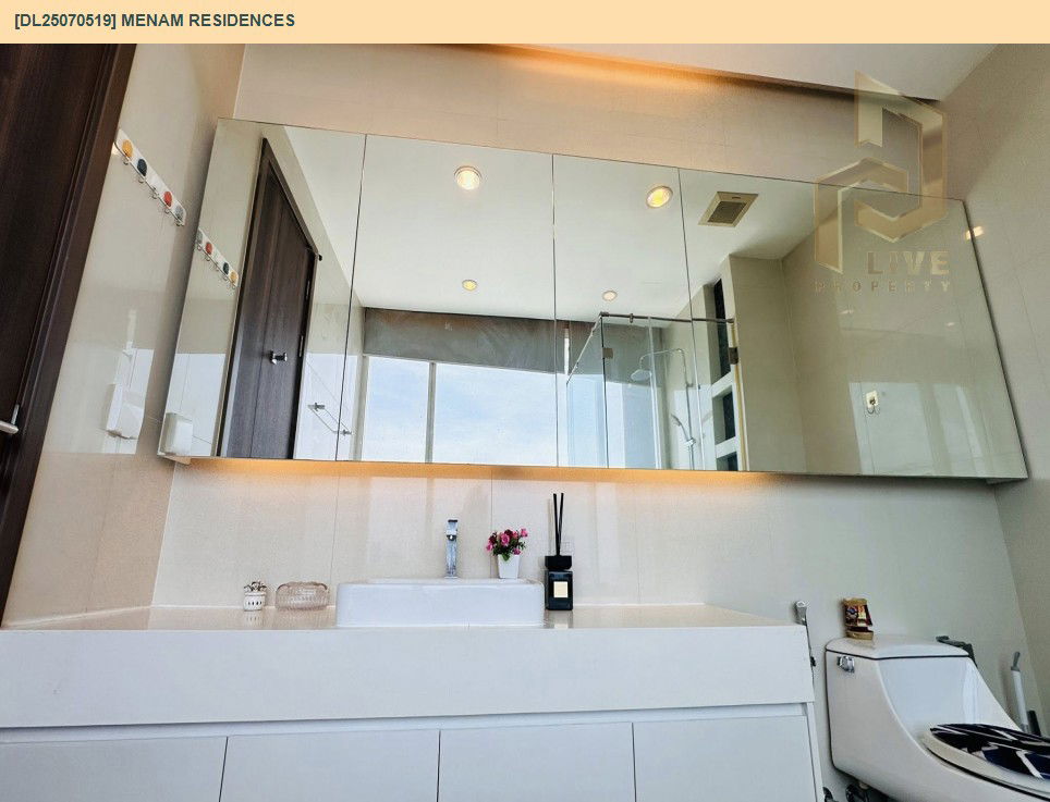 รูป MDL25070519 ให้เช่าคอนโด แม่น้ำ เรสซิเดนท์ (Menam Residences) ใกล้ BTS สะพานตากสิน พร้อมเข้าอยู่ โทรด่วน 0638692663 LineID @655ebbvc - รูปที่ 9/23