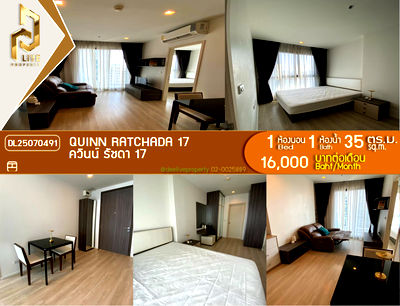 คอนโดให้เช่า : DL25070491 ให้เช่าคอนโด ควินน์ รัชดา 17 (Quinn Ratchada 17) ใกล้ MRT สุทธิสาร พร้อมเข้าอยู่ โทรด่วน 0653619502 LineID @952jdxxk