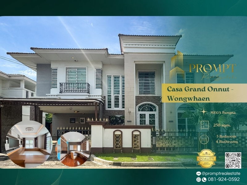 Houses for sale : CD03660 - Casa Grand Onnut - Wongwhaen