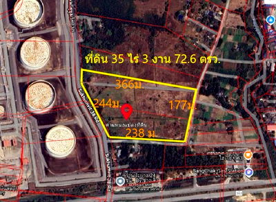 Land for sale : Land for sale in Map Ta Phut, on Sukhumvit Road 38, Rayong Province, 35 rai, 3 ngan, 72.6 sq m.
