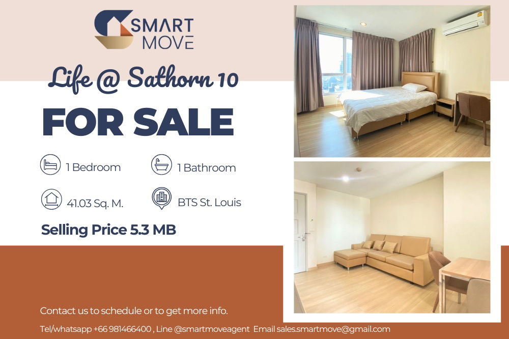 picture 🔥 Sale with tenant !!🔥 Code C20221200672......Life @ Sathorn 10, 1 bedroom, 1 bathroom, high floor 17++, South Facing, furnished, Special Deal!!📣📣 - 1/8