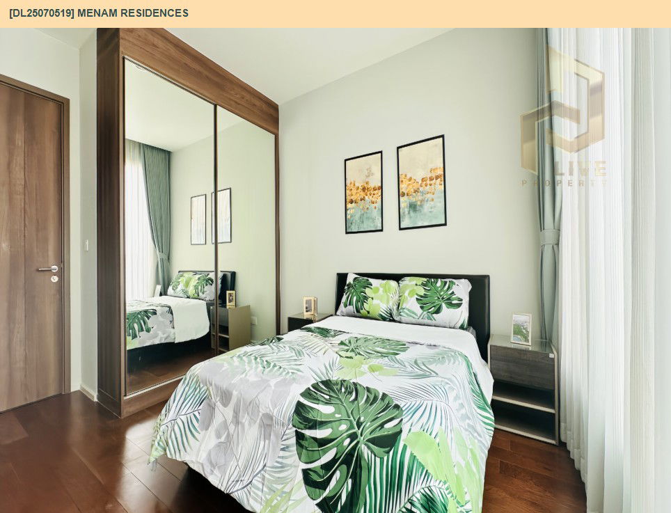 รูป DL25070519 ให้เช่าคอนโด แม่น้ำ เรสซิเดนท์ (Menam Residences) ใกล้ BTS สะพานตากสิน พร้อมเข้าอยู่ โทรด่วน 0638692663 LineID @655ebbvc - รูปที่ 18/23