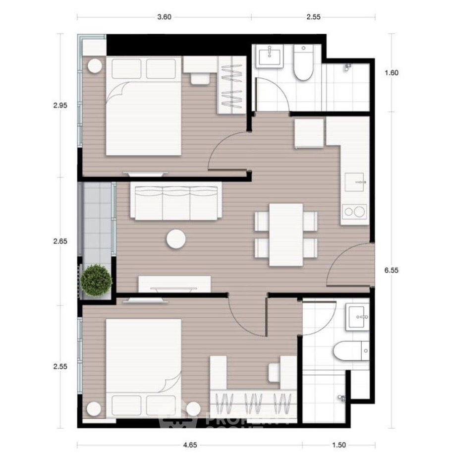 picture 2-BR Condo at Nue District R9 near MRT Phra Ram 9 (ID 2111321) - 6/6