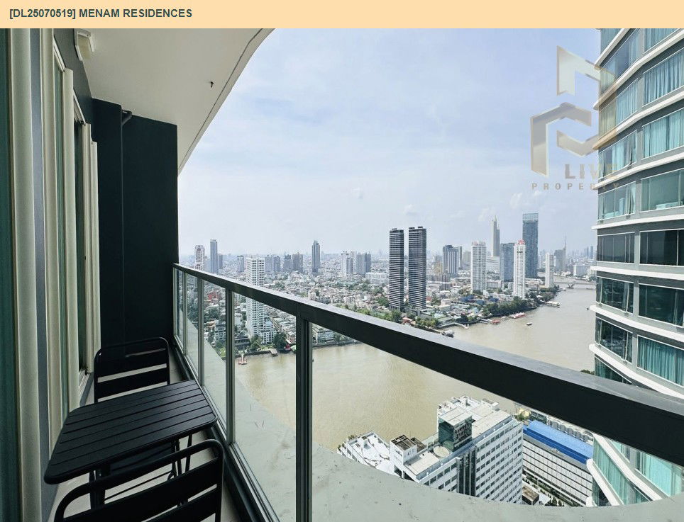 รูป MDL25070519 ให้เช่าคอนโด แม่น้ำ เรสซิเดนท์ (Menam Residences) ใกล้ BTS สะพานตากสิน พร้อมเข้าอยู่ โทรด่วน 0638692663 LineID @655ebbvc - รูปที่ 13/23