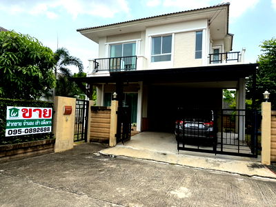 บ้านเดี่ยว ธัญบุรี ปทุมธานี : ขายบ้านเดี่ยว ม.ภัสสร เพรสทีจ รังสิต - คลอง 2 หลังมุม 61 ตรว โทร 095-089-2688 